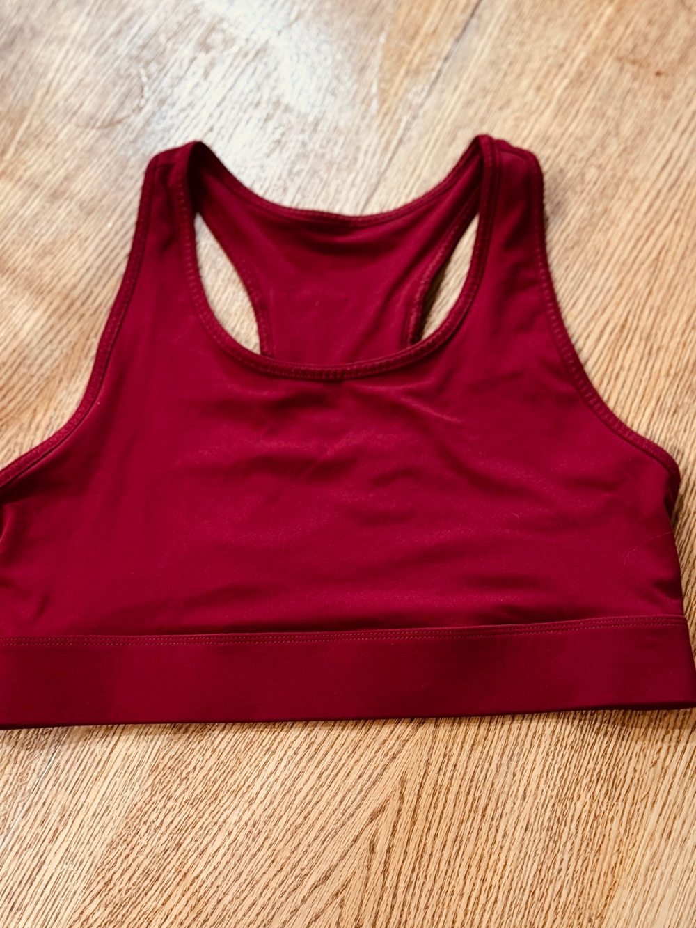 Fabletics Burgundy Racerback Sports Bra - Picture 2 of 8